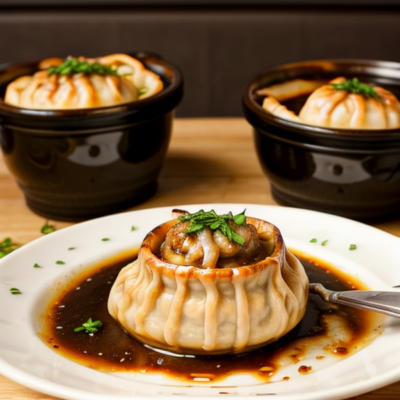 French Onion Soup Dumplings - A Budget-Friendly, Gluten-Free, Kid-Friendly, Low-Carb, Seasonal, Soy-Free, Vegan, Whole Foods Plant-Based Recipe Inspired By French Cuisine (Serves 4)