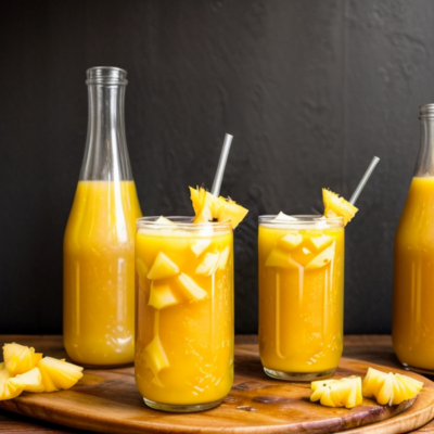 Mango Pineapple Kombucha Floats - A Delightful Twist on a Classic Caribbean Drink!