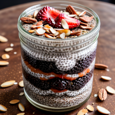 Moroccan Spiced Chia Pudding Parfait with Roasted Fruit and Almonds