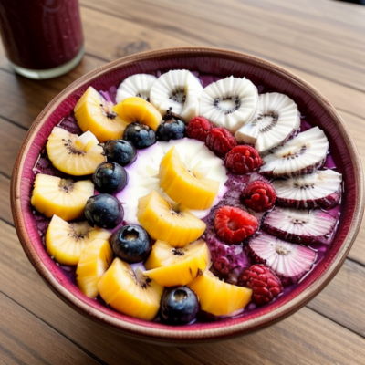 Refreshing Açaí Bowl with Coconut Milk and Tropical Fruits (Gluten-Free, Vegan)