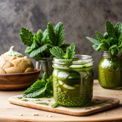 Refreshing Cucumber Mint Jelly (fermented, gluten-free, grain-free, low-carb, nut-free, oil-free, vegan, whole food plant-based)