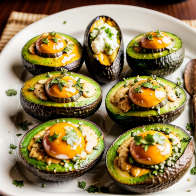 Sizzling South American Stuffed Avocados - A Delightful Vegetarian Breakfast Inspired by Peruvian Cuisine!