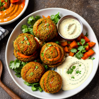 Spiced Carrot Falafel Bowls with Creamy Tahini Sauce - A Delicious Twist on Middle Eastern Cuisine!