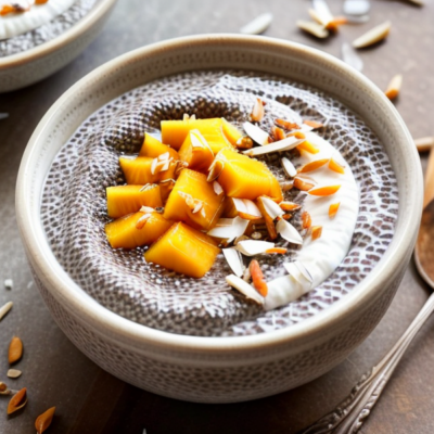 Spiced Chia Pudding with Mango and Coconut - A Flavorful and Nourishing Vegetarian Breakfast Inspired by Indian Cuisine