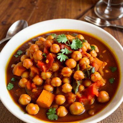 Spiced Chickpea and Sweet Potato Stew (adapted from 150 Cuisines)