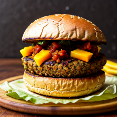 Spiced Indian Lentil Burgers with Mango Chutney - A Vegetarian Masterpiece!