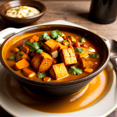 Spiced Tofu and Sweet Potato Stew with Coconut Milk (Gluten-Free, High-Protein, Low-Carb)