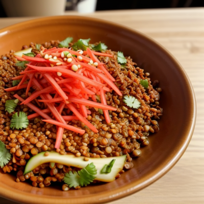 Spicy Korean Lentil Bowl with Crunchy Slaw (Gluten-Free, High-Protein, Kid-Friendly)