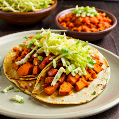 Spicy Sweet Potato Tacos with Cabbage Slaw - A Flavorful Vegetarian Meal Inspired by Mexican Street Food!
