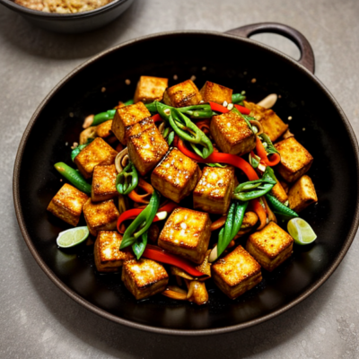 Spicy Vegan Tofu and Cauliflower Stir Fry - A Delightful Twist on Thai Cuisine
