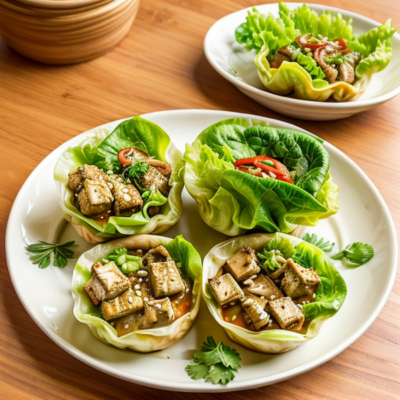 Vietnamese Tofu and Mushroom Lettuce Cups
