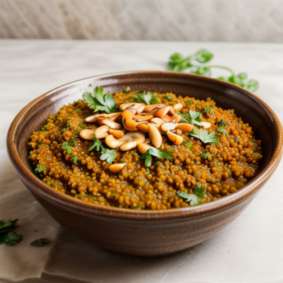 Zesty Moroccan Lentil Bowl (Budget-Friendly, Gluten-Free, High-Fiber, Kid-Friendly, Low-Carb, Nut-Free, Oil-Free, Quick & Easy, Raw, Seasonal, Soy-Free, Spicy, Superfoods, Vegan, Whole Foods Plant-Based)