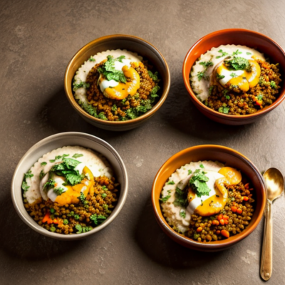 Zesty Moroccan Lentil Bowls - A Delightful Blend of Flavors from North African Cuisine!