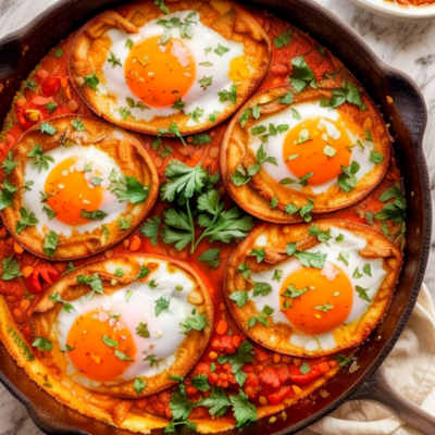 Zesty Moroccan Shakshuka with Crusty Bread (Breakfast, Gluten-Free, High-Protein, Kid-Friendly, Low-Carb, Oil-Free, Quick & Easy, Seasonal, Soy-Free, Spicy, Whole Foods Plant-Based)