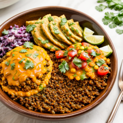 Zesty Taco Lentil Bowls (VEGAN + GMO-FREE)