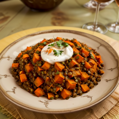 Indian Spiced Lentils and Sweet Potatoes
