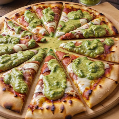 Mexicali Pizza with Guacamole Sauce