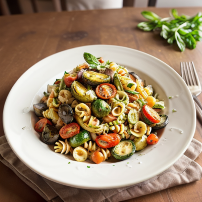 Pasta Salad with Roasted Vegetables and Fresh Herbs