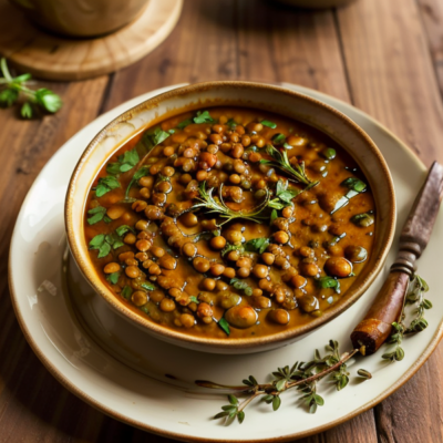 Spiced Lentil Stew with Cumin Seeds and Fresh Herbs