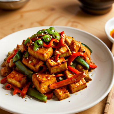 Spicy Korean Kimchi Tofu Stir Fry