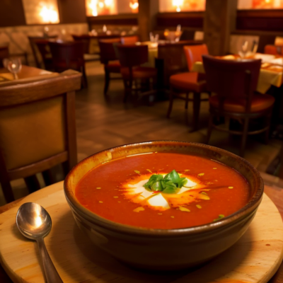 Spicy Tomato Soup Inspired by Mediterranean Cuisine