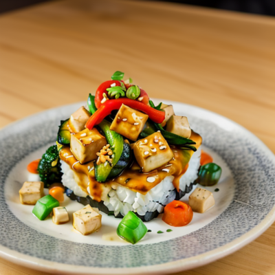 Sushi-Inspired Vegetable Stir Fry with Soft Tofu