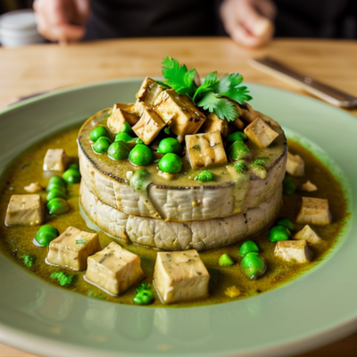 Sweet Green Curry with Tofu and Peas