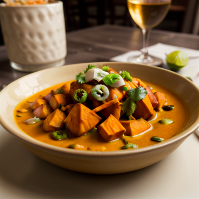 Thai Style Sweet Potato Curry with Coconut Milk and Lime