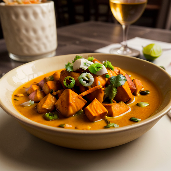 Thai Style Sweet Potato Curry with Coconut Milk and Lime