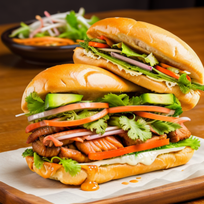 Traditional Vietnamese Banh Mi Sandwich