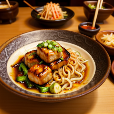 Tsukune Udon - Traditional Soft Noodles with Tofu and Vegetables