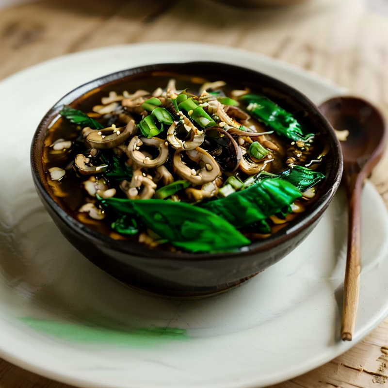 Vegan Chinese Congee with Shiitake Mushrooms