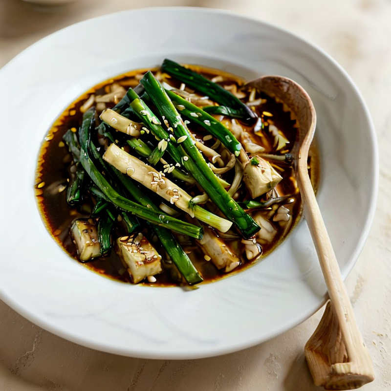 Vegan Chinese Congee with Tofu and Scallions