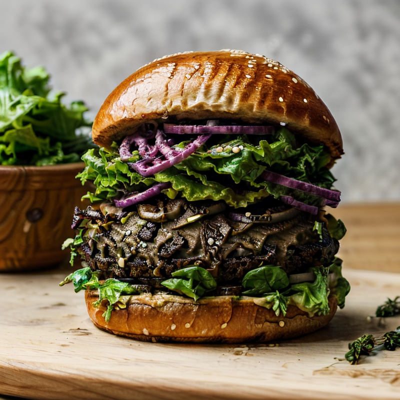 Vegan French-Inspired Mushroom Burger