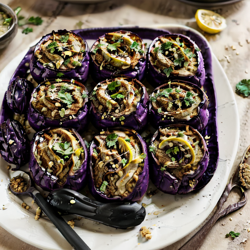 Vegan Grilled Middle Eastern Eggplant (Baba Ghanoush Style)