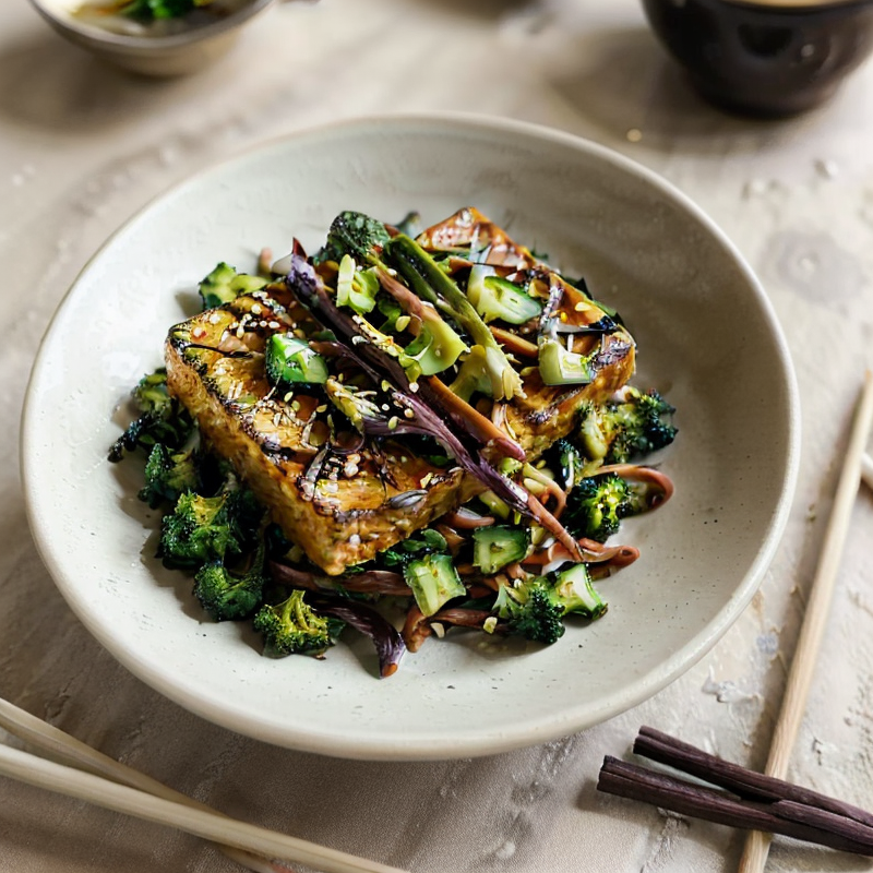 Vegan Japanese-Inspired Miso Tofu Breakfast Bowl