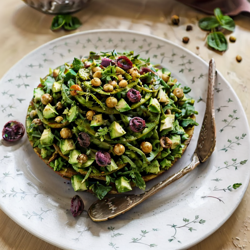 Vegan Mediterranean Chickpea and Avocado Breakfast Salad