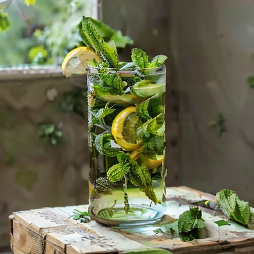 Vegan Mediterranean Inspired Lemon and Mint Infused Water