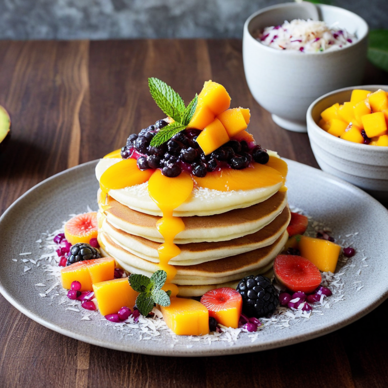 Brazilian Sunrise Açaí & Tapioca Pancake Stack