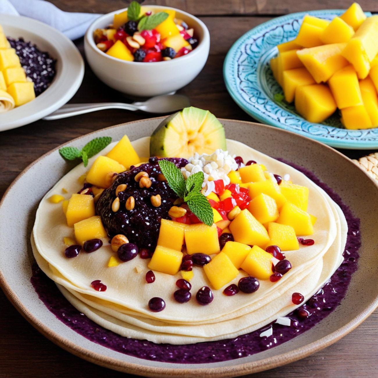 Brazilian Sunrise Açaí Tapioca Crepes