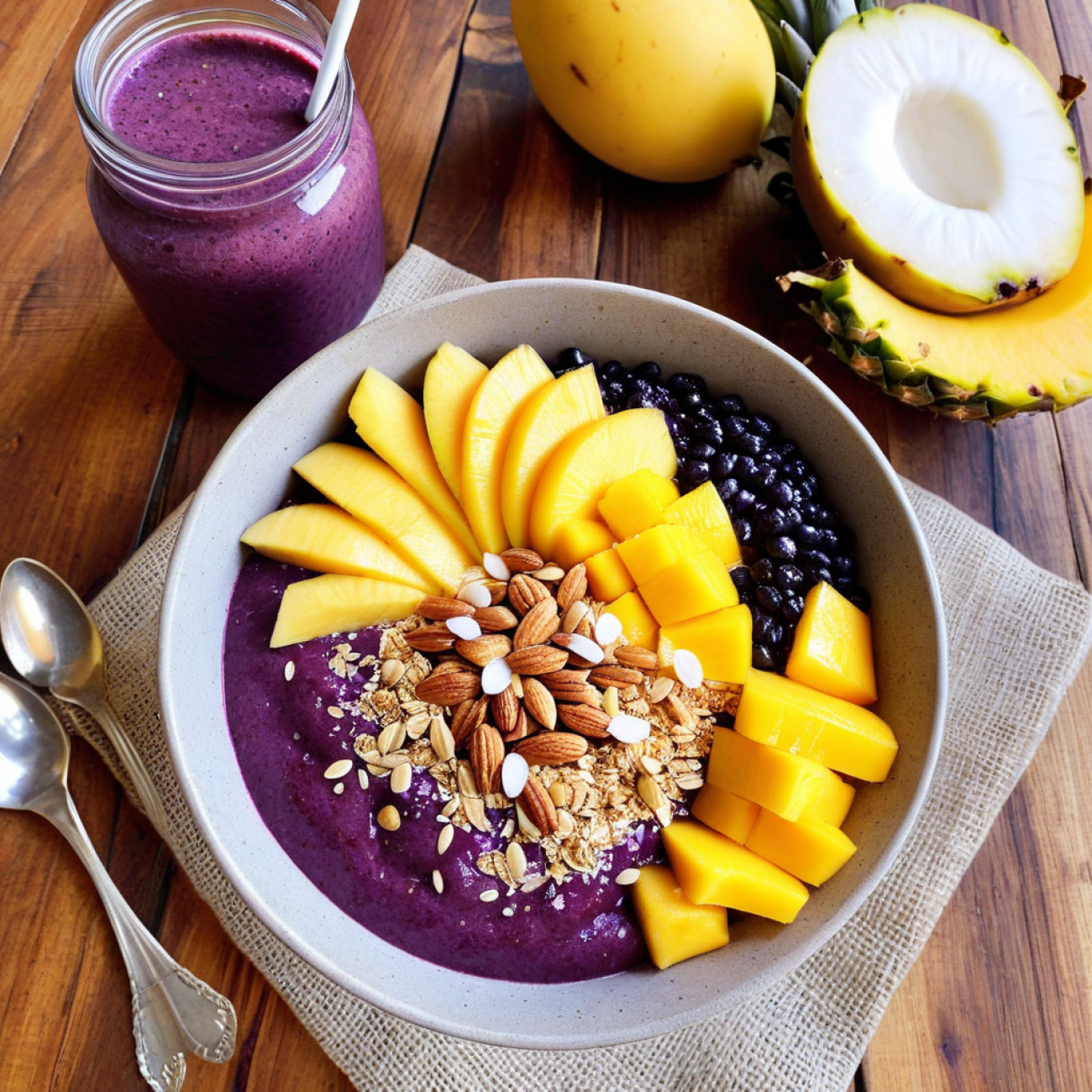 Tropical Açaí Breakfast Bowl with Tapioca Granola
