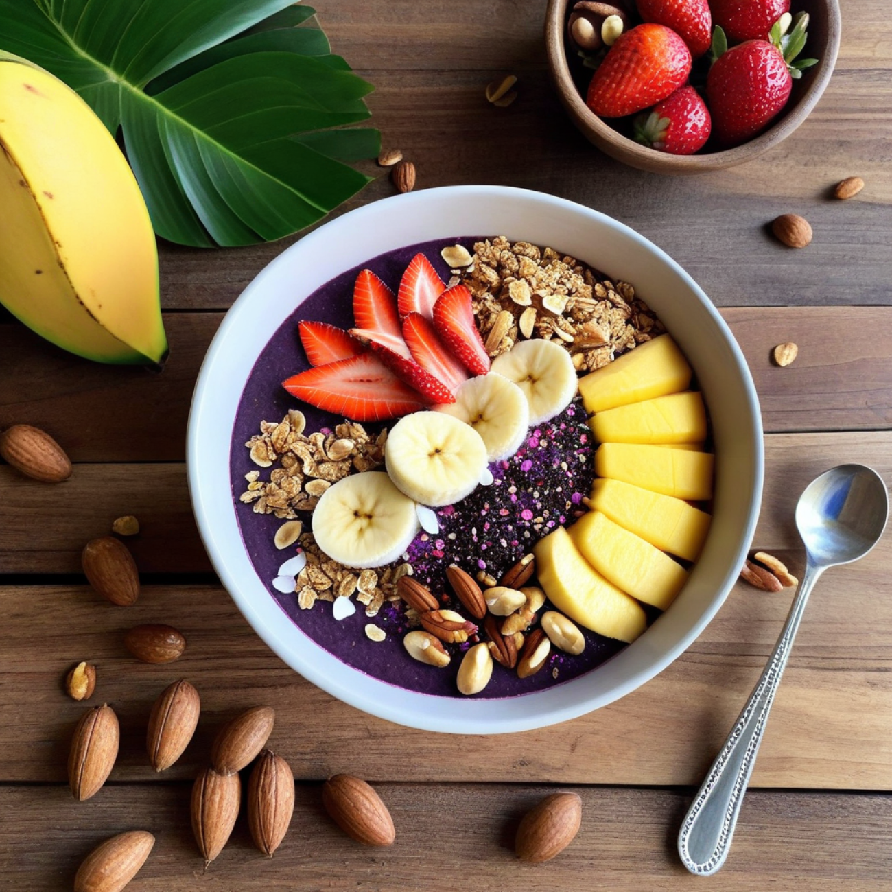 Açaí Breakfast Bowl with Brazilian Nut Granola