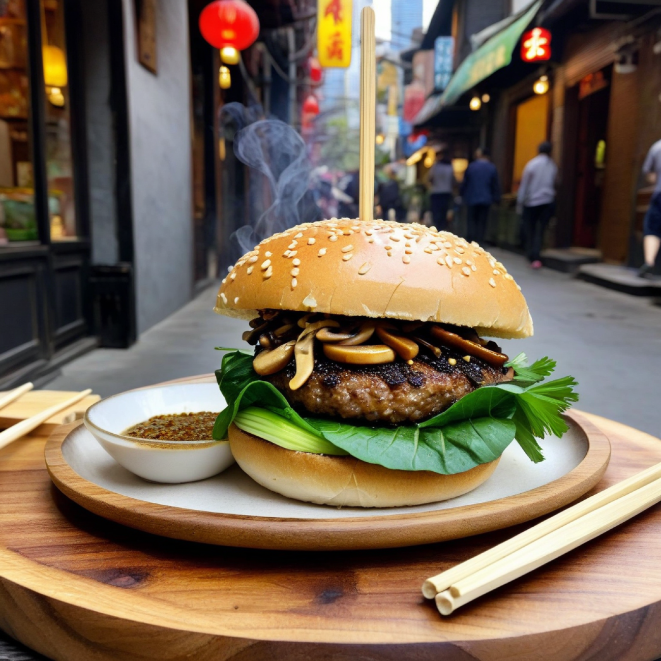 Sichuan-Spiced Chickpea & Bok Choy Vegan Burger
