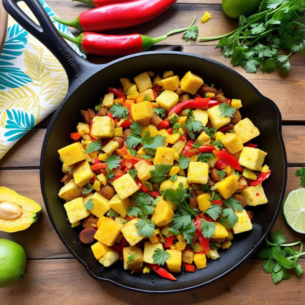 Sunrise Caribbean Ackee & Plantain Breakfast Hash