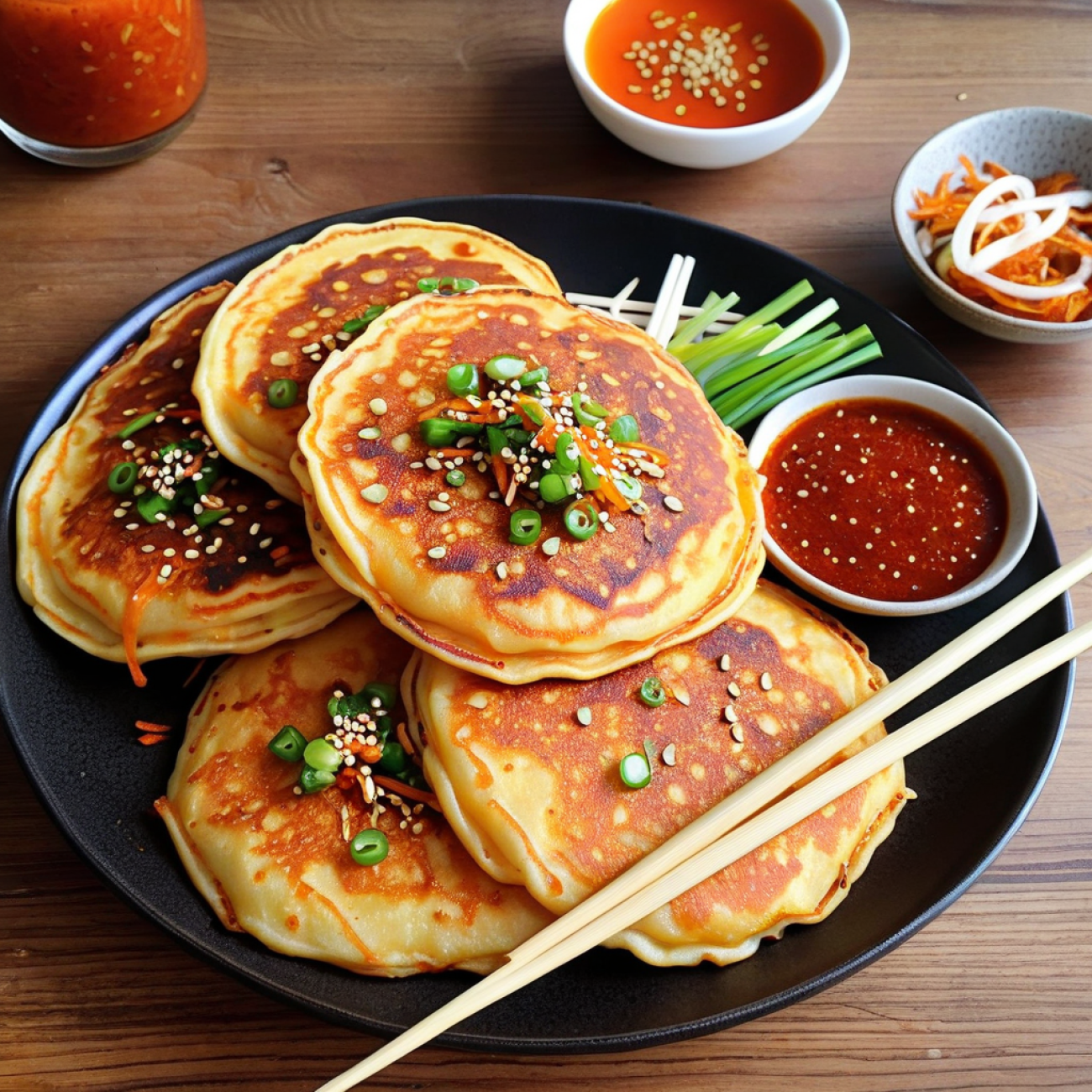 Korean-Inspired Vegan Kimchi Breakfast Pancakes