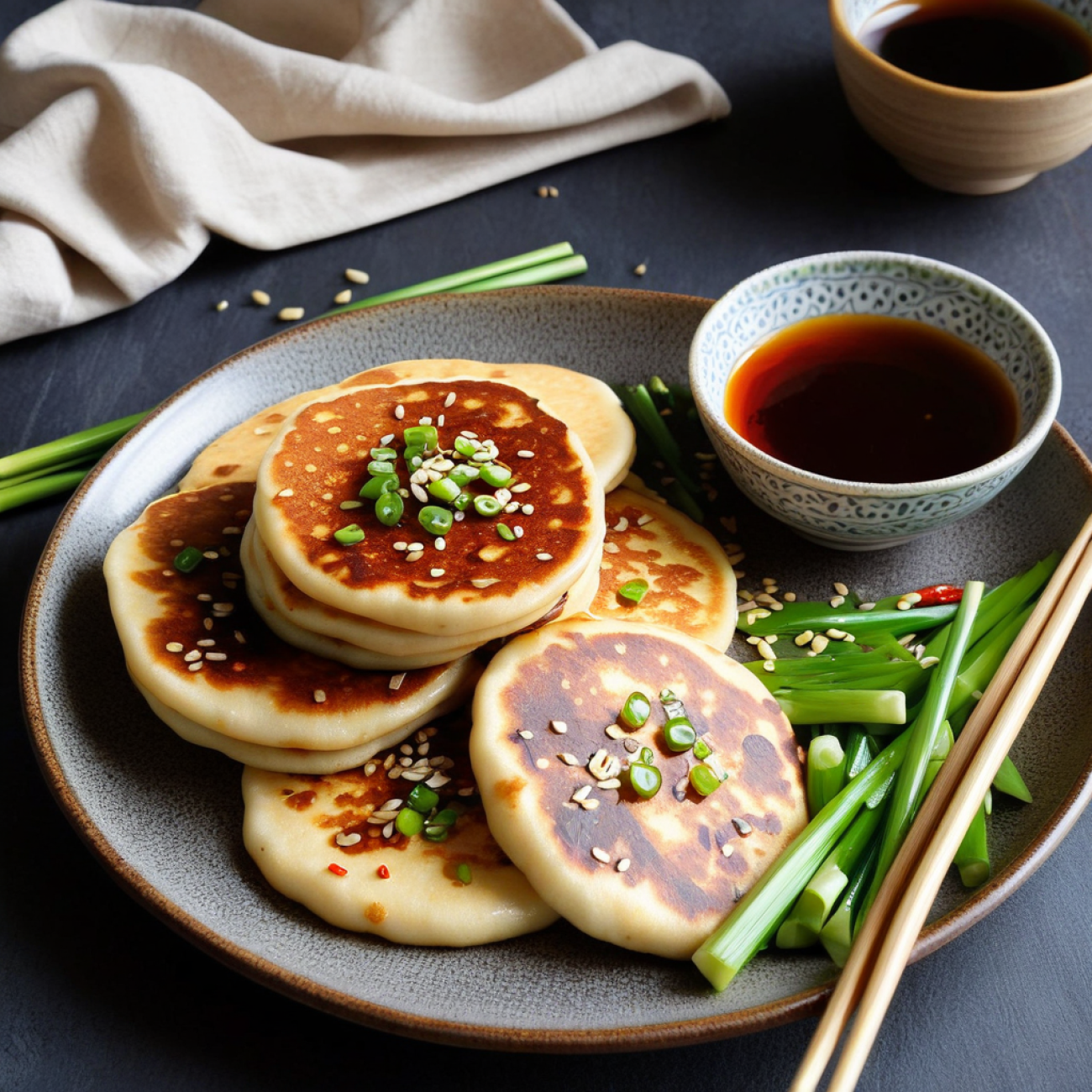 Scallion Tofu Breakfast Pancakes