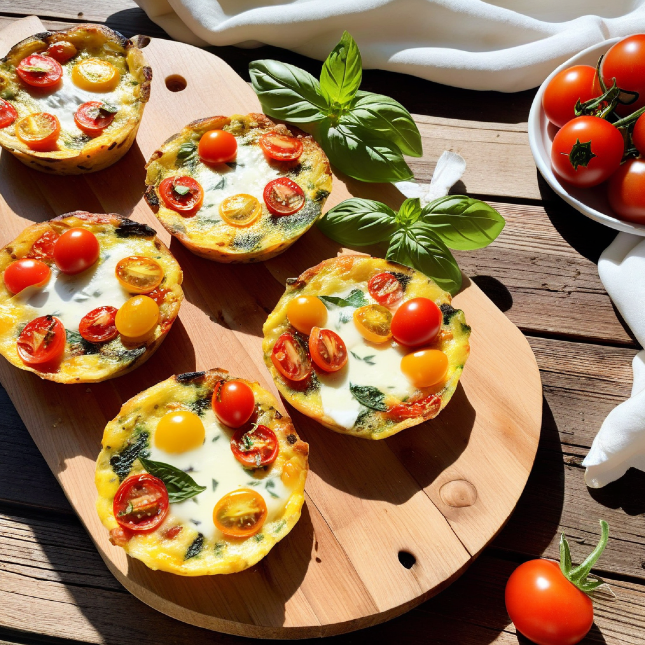 Caprese Breakfast Frittata Cups