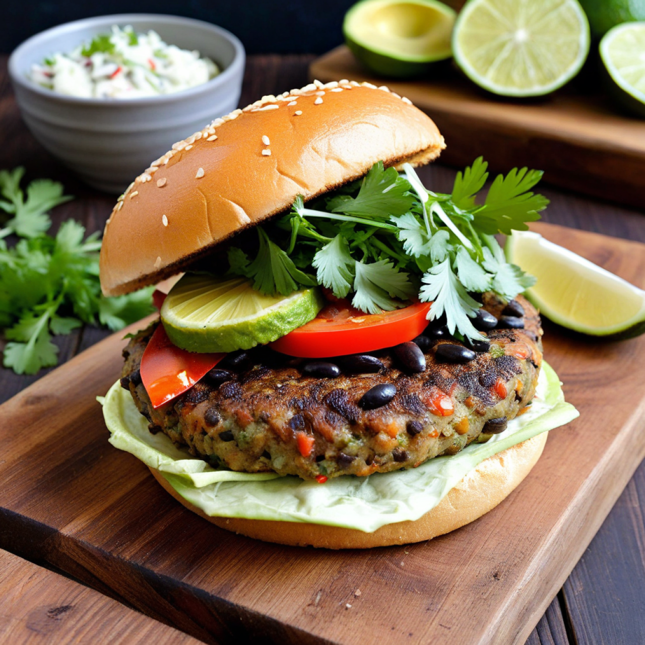 Bahian Black Bean & Palm Heart Moqueca Burger