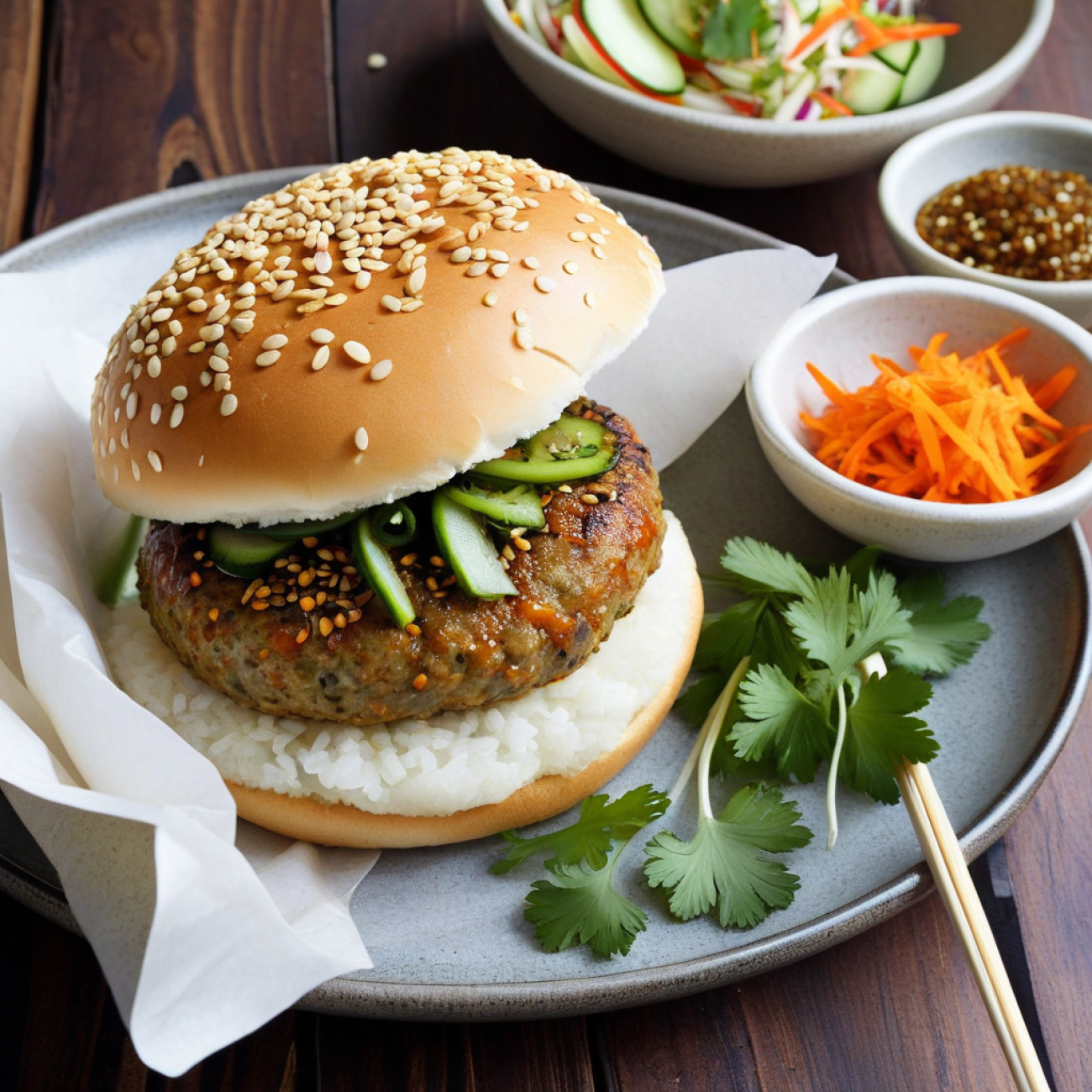 Mushroom Mapo Lentil Burger