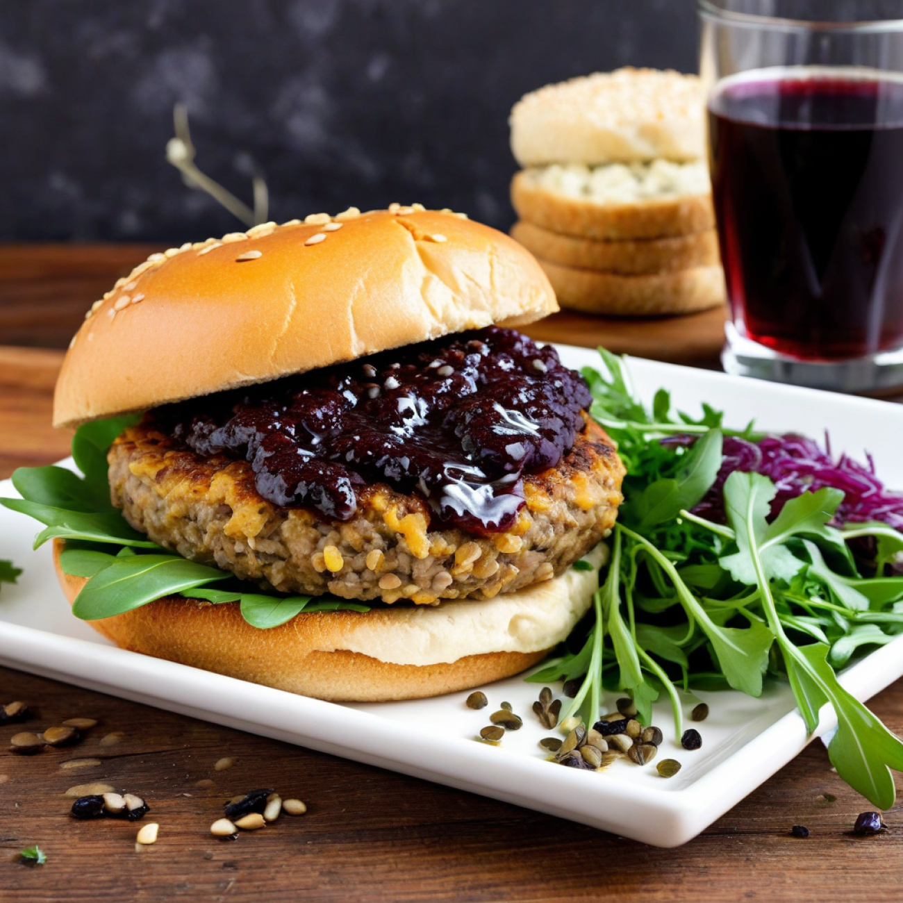 Vegan Mushroom Bourguignon Burger